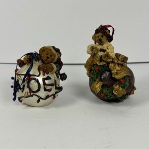 TBC‎ 1996 Teddy Bear Noel Christmas Ornaments Set Handmade China 2pcs